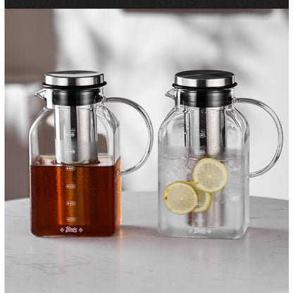 BINCOO Cold Brew Coffee Pot Home Glass Cold Water Kettle Cold Brew Fruit Tea Pot Large Capacity 1200ML