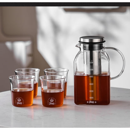 BINCOO Cold Brew Coffee Pot Home Glass Cold Water Kettle Cold Brew Fruit Tea Pot Large Capacity 1200ML