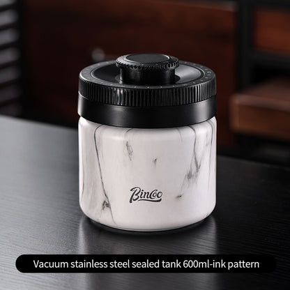 Bincoo Coffee Bean Sealed Jar Vacuum Coffee Powder Storage Tank Stainless Steel Coffee Can 0.4/0.6/1.2L