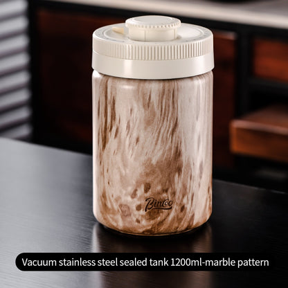 Bincoo Coffee Bean Sealed Jar Vacuum Coffee Powder Storage Tank Stainless Steel Coffee Can 0.4/0.6/1.2L