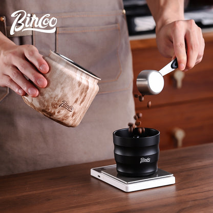 Bincoo Coffee Bean Sealed Jar Vacuum Coffee Powder Storage Tank Stainless Steel Coffee Can 0.4/0.6/1.2L