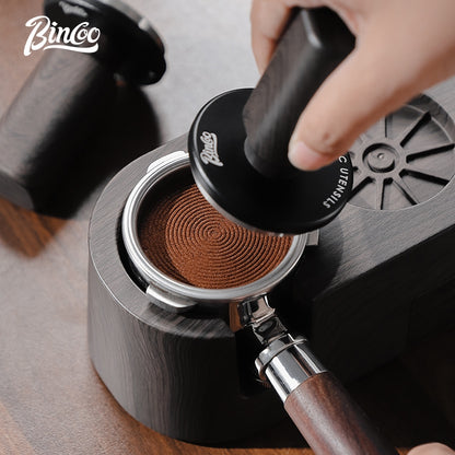 Bincoo Coffee Powder Hammer Elastic Powder Press Coffee Utensils Wood Grain Threaded Bottom 51/58mm