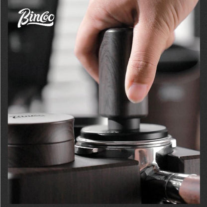 Bincoo Coffee Powder Hammer Elastic Powder Press Coffee Utensils Wood Grain Threaded Bottom 51/58mm
