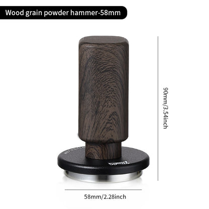 Bincoo Coffee Powder Hammer Elastic Powder Press Coffee Utensils Wood Grain Threaded Bottom 51/58mm