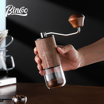 BINCOO Manual Coffee Grinder Coffee Bean Mill CNC420 6-Star Steel Core Portable for Home Office and Outdoor Use