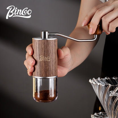 BINCOO Manual Coffee Grinder Coffee Bean Mill CNC420 6-Star Steel Core Portable for Home Office and Outdoor Use