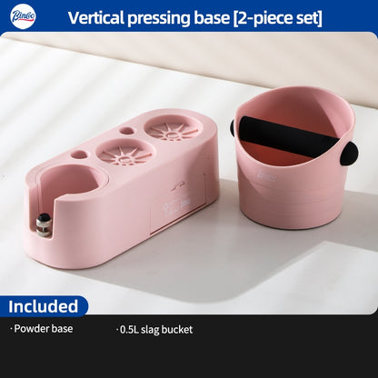 BINCOO Pink Italian Multi-Functional Base Coffee Tamper & Cloth Powder Distributor 3-Piece Set Espresso Machine Handle Hammer Base Set 51MM/58MM