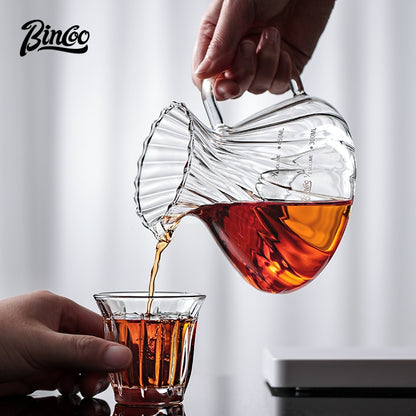 BINCOO Hand Brewing Coffee Pot Set V60 Glass Filter Cup with Glass Sharing Pot Set 450ML/550ML