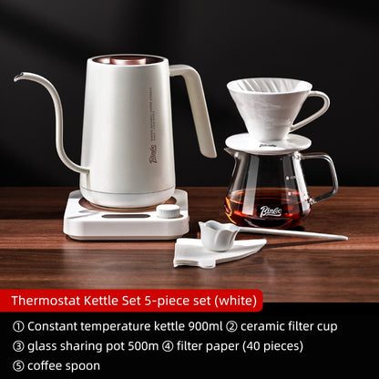 BINCOO Hand Brewing Coffee Set Ceramic V60 Dripper Glass Pour-Over Pot Manual Coffee Grinder Coffee Brewing Equipment Set