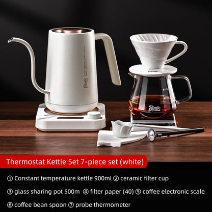 BINCOO Hand Brewing Coffee Set Ceramic V60 Dripper Glass Pour-Over Pot Manual Coffee Grinder Coffee Brewing Equipment Set