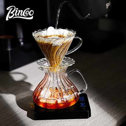 BINCOO Hand Brewing Coffee Maker Set Home Manual Coffee Grinder Pour-Over Coffee Maker with Thermometer Set