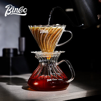 BINCOO Hand Brewing Coffee Maker Set Home Manual Coffee Grinder Pour-Over Coffee Maker with Thermometer Set