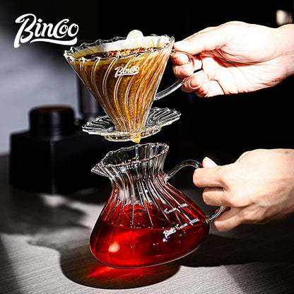 BINCOO Hand Brewing Coffee Maker Set Home Manual Coffee Grinder Pour-Over Coffee Maker with Thermometer Set