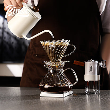 BINCOO Hand Brewing Coffee Maker Set Home Manual Coffee Grinder Pour-Over Coffee Maker with Thermometer Set