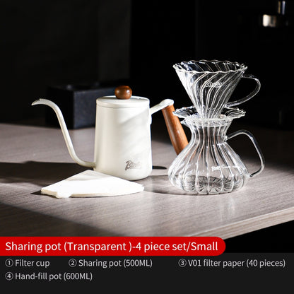 BINCOO Hand Brewing Coffee Maker Set Home Manual Coffee Grinder Pour-Over Coffee Maker with Thermometer Set