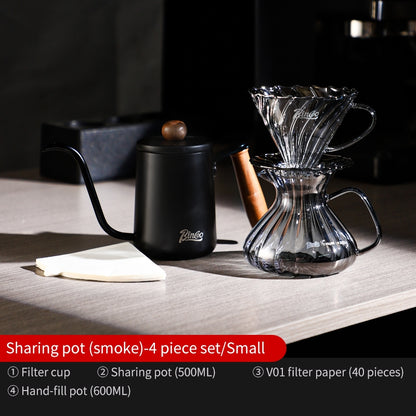 BINCOO Hand Brewing Coffee Maker Set Home Manual Coffee Grinder Pour-Over Coffee Maker with Thermometer Set
