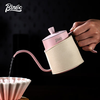 BINCOO Pink Pour-Over Coffee Set Glass Sharing Pot Set with Ceramic Filter Cup and Coffee Grinder Coffee Equipment Set