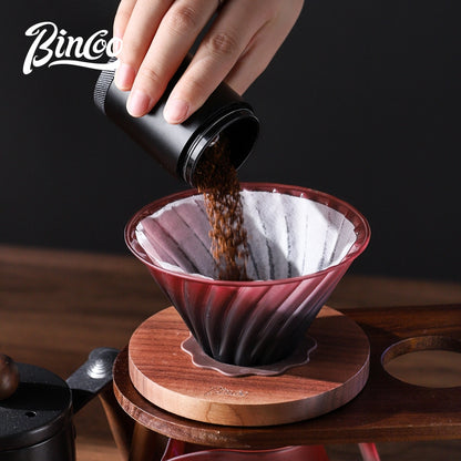 BINCOO Hand Brewing Solid Wood Bracket Coffee Set Household Small Pour-Over Coffee Stand Set with Manual Grinder