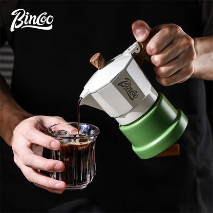 Bincoo Three Valve Moka Pot Small Espresso Coffee Machine Pressurized Coffee Pot Extraction Coffee Machine 1/2 person