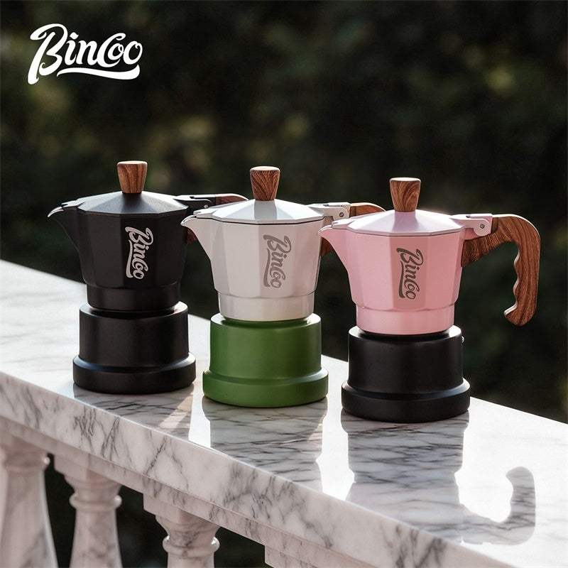 Bincoo Three Valve Moka Pot Small Espresso Coffee Machine Pressurized Coffee Pot Extraction Coffee Machine 1/2 person