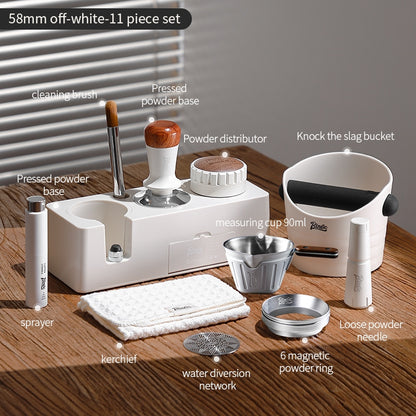 BINCOO Coffee Tamper Base Set Espresso Machine Handle Tamper Base Dose Dispenser Tamper Hammer Set Coffee Equipment Storage Set 51MM/58MM