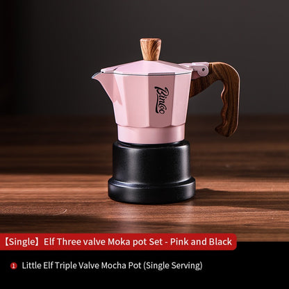 Bincoo Three Valve Moka Pot Small Espresso Coffee Machine Pressurized Coffee Pot Extraction Coffee Machine 1/2 person