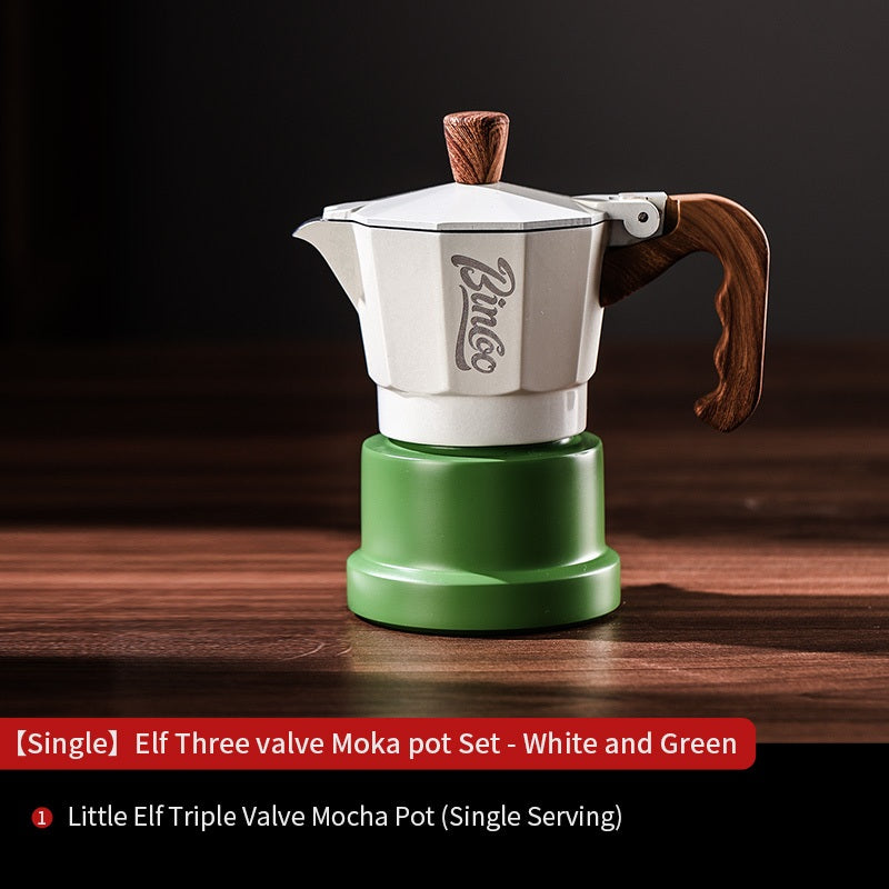 Bincoo Three Valve Moka Pot Small Espresso Coffee Machine Pressurized Coffee Pot Extraction Coffee Machine 1/2 person