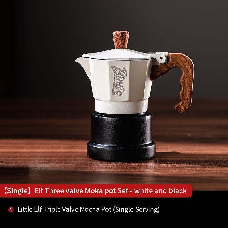 Bincoo Three Valve Moka Pot Small Espresso Coffee Machine Pressurized Coffee Pot Extraction Coffee Machine 1/2 person