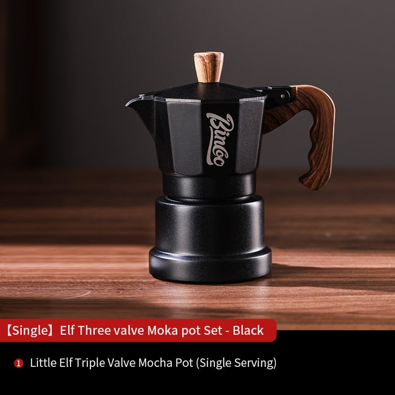 Bincoo Three Valve Moka Pot Small Espresso Coffee Machine Pressurized Coffee Pot Extraction Coffee Machine 1/2 person