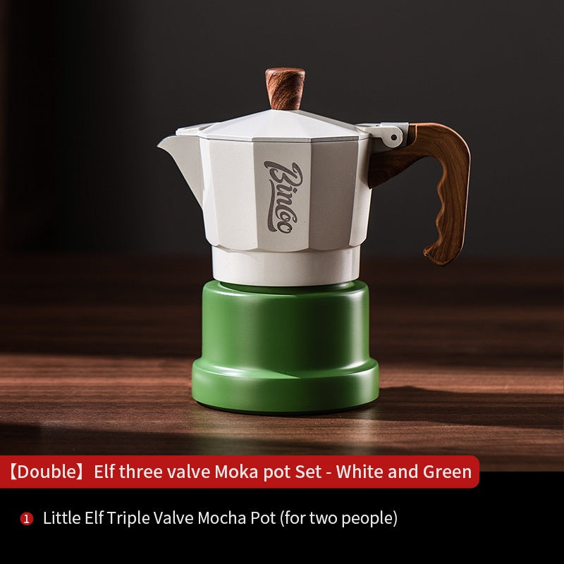 Bincoo Three Valve Moka Pot Small Espresso Coffee Machine Pressurized Coffee Pot Extraction Coffee Machine 1/2 person