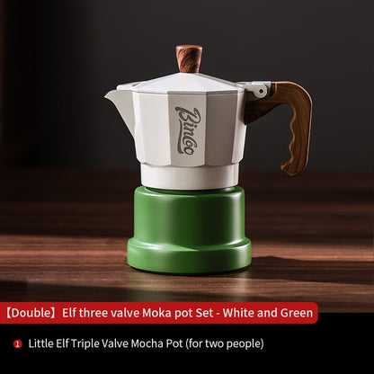Bincoo Three Valve Moka Pot Small Espresso Coffee Machine Pressurized Coffee Pot Extraction Coffee Machine 1/2 person