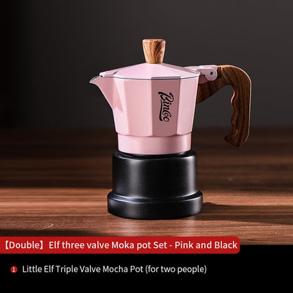 Bincoo Three Valve Moka Pot Small Espresso Coffee Machine Pressurized Coffee Pot Extraction Coffee Machine 1/2 person