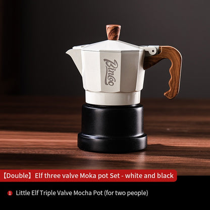 Bincoo Three Valve Moka Pot Small Espresso Coffee Machine Pressurized Coffee Pot Extraction Coffee Machine 1/2 person