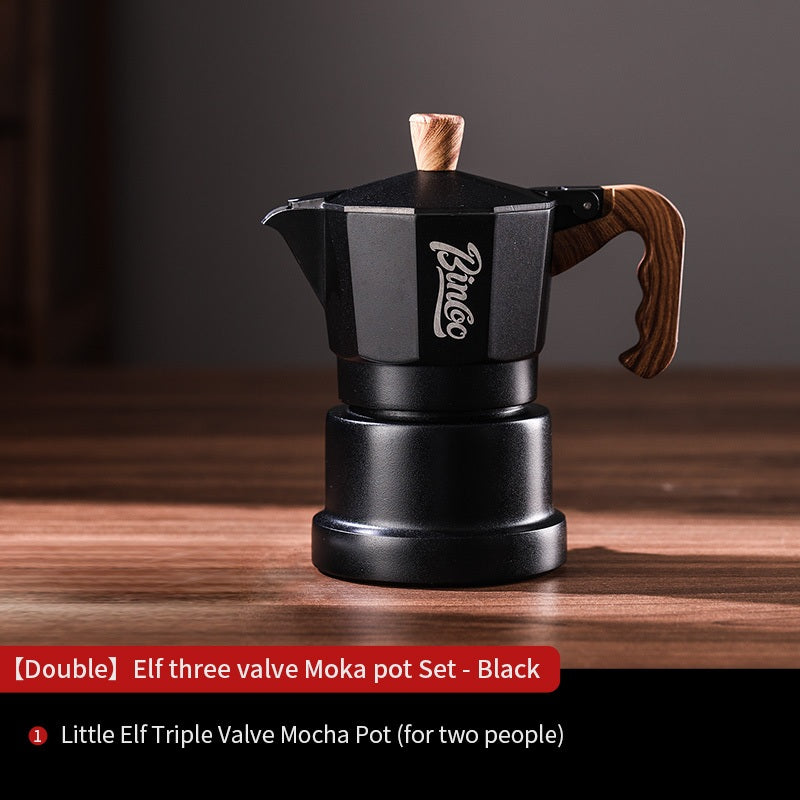 Bincoo Three Valve Moka Pot Small Espresso Coffee Machine Pressurized Coffee Pot Extraction Coffee Machine 1/2 person