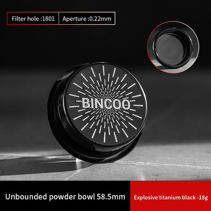 BINCOO Titanium Coffee Precision Powder Bowl Espresso Machine Handle Extraction Powder Bowl 58.5mm Italian Accessory 18g