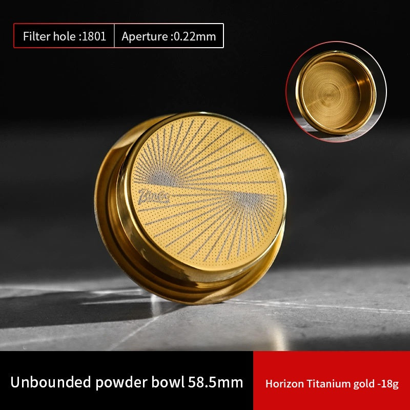 BINCOO Titanium Coffee Precision Powder Bowl Espresso Machine Handle Extraction Powder Bowl 58.5mm Italian Accessory 18g