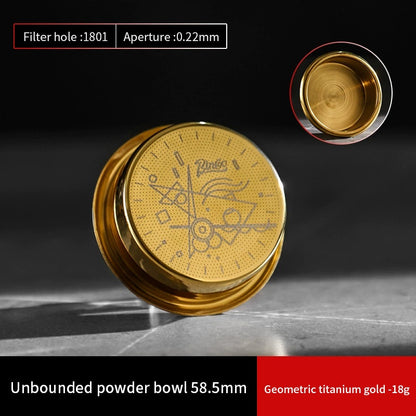 BINCOO Titanium Coffee Precision Powder Bowl Espresso Machine Handle Extraction Powder Bowl 58.5mm Italian Accessory 18g