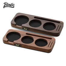 BINCOO Coffee Press Base Pressure Plate Walnut Storage Board Powder Dispenser Coffee Utensil Set51/58MM