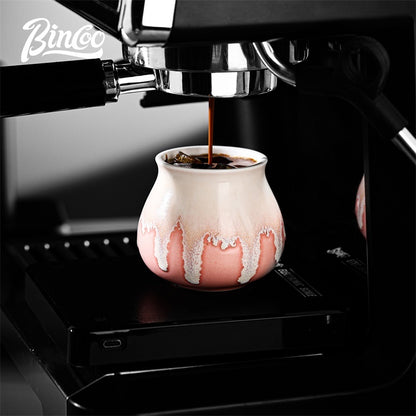 BINCOO Ceramic Latte American Coffee Mug Glaze-Flow Tasting Cup Pour-Over Espresso Cup 175ML