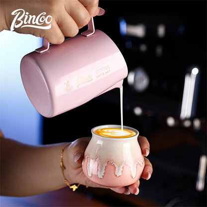 BINCOO Ceramic Latte American Coffee Mug Glaze-Flow Tasting Cup Pour-Over Espresso Cup 175ML