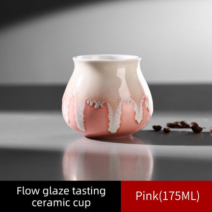 BINCOO Ceramic Latte American Coffee Mug Glaze-Flow Tasting Cup Pour-Over Espresso Cup 175ML
