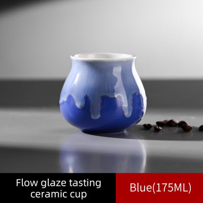 BINCOO Ceramic Latte American Coffee Mug Glaze-Flow Tasting Cup Pour-Over Espresso Cup 175ML