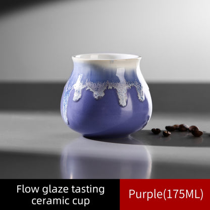 BINCOO Ceramic Latte American Coffee Mug Glaze-Flow Tasting Cup Pour-Over Espresso Cup 175ML