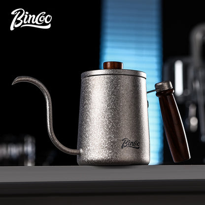 BINCOO Pure Titanium Hand Brewing Kettle Compact Portable Coffee Kettle Long Spout Narrow Mouth Kettle Coffee Pour-Over Brewing Set 350ML/600ML