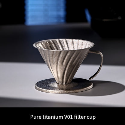 BINCOO Pure Titanium Hand Brewing Kettle Compact Portable Coffee Kettle Long Spout Narrow Mouth Kettle Coffee Pour-Over Brewing Set 350ML/600ML