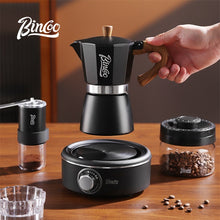 BINCOO Single-Valve Moka Pot Set Coffee Maker Home Coffee Machine with Electric Stove Set Coffee Bean Grinder Set 3Cups/6Cups