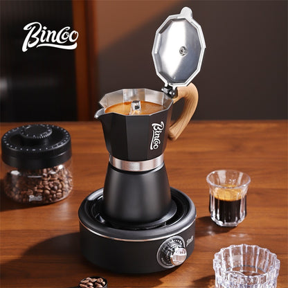 BINCOO Single-Valve Moka Pot Set Coffee Maker Home Coffee Machine with Electric Stove Set Coffee Bean Grinder Set 3Cups/6Cups