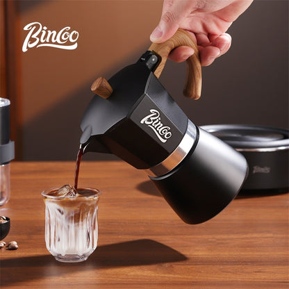 BINCOO Single-Valve Moka Pot Set Coffee Maker Home Coffee Machine with Electric Stove Set Coffee Bean Grinder Set 3Cups/6Cups