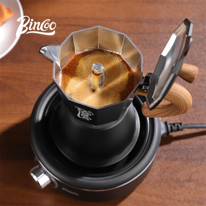BINCOO Single-Valve Moka Pot Set Coffee Maker Home Coffee Machine with Electric Stove Set Coffee Bean Grinder Set 3Cups/6Cups