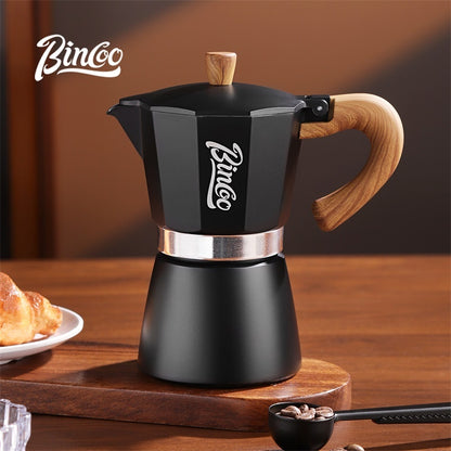 BINCOO Single-Valve Moka Pot Set Coffee Maker Home Coffee Machine with Electric Stove Set Coffee Bean Grinder Set 3Cups/6Cups